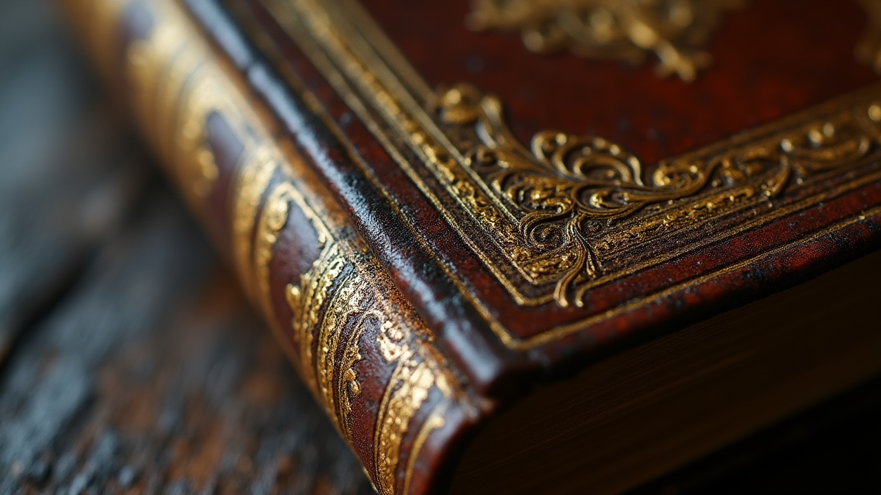 Détail d'un livre rare restauré