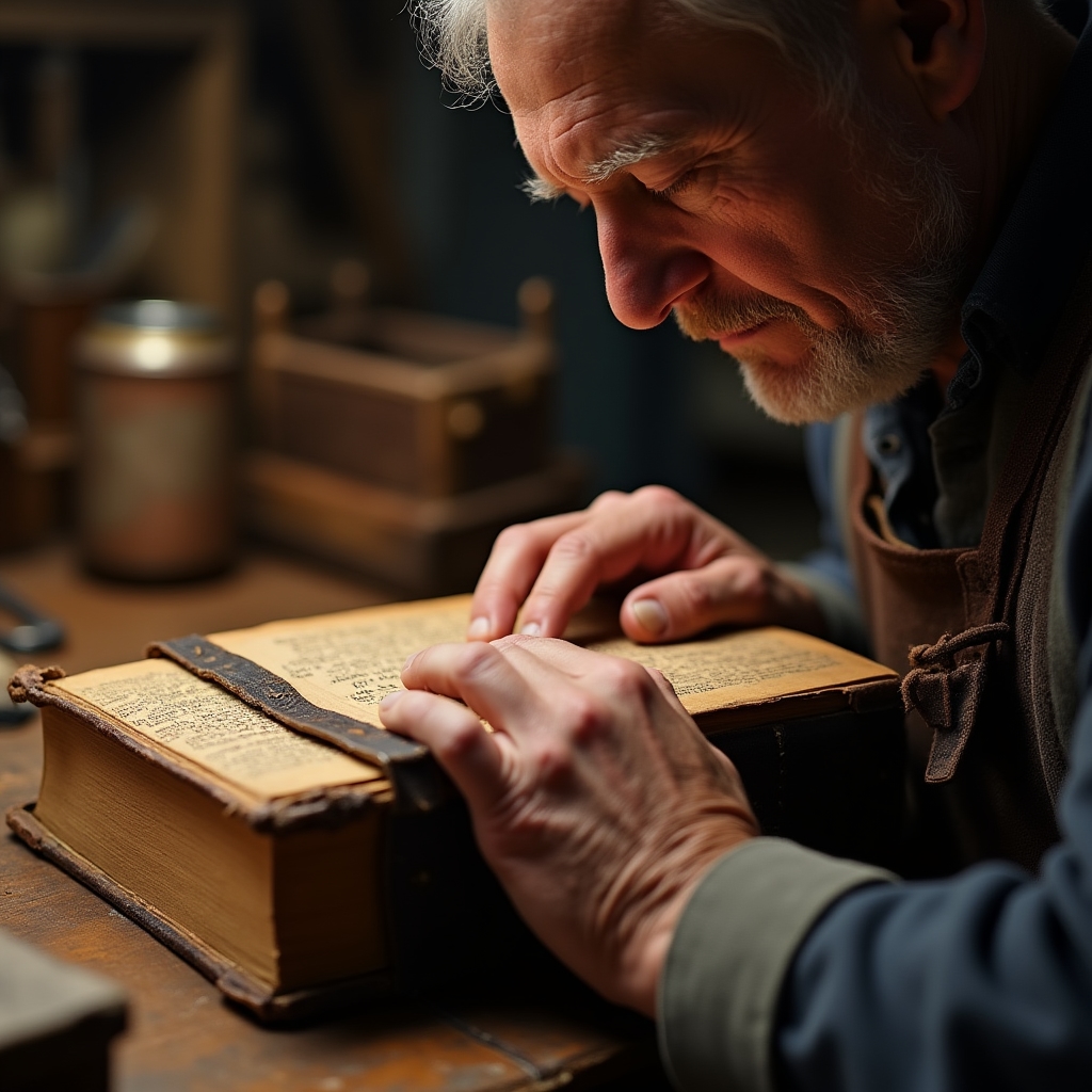 Processus de restauration d'un livre ancien